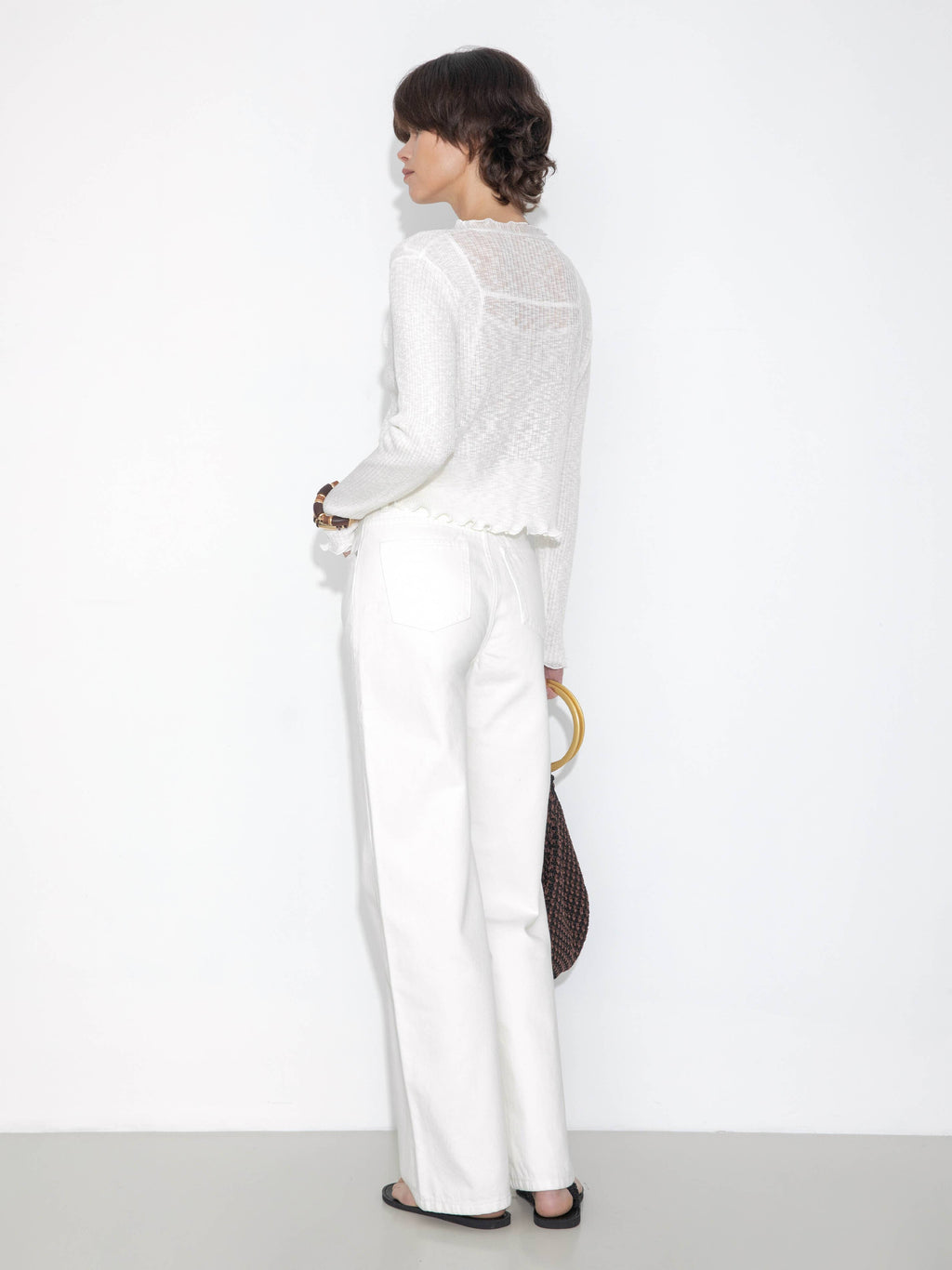 Jeans vintage a gamba dritta: Bianco