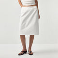 Gonna midi dritta a doppia vita by CUBIC: White