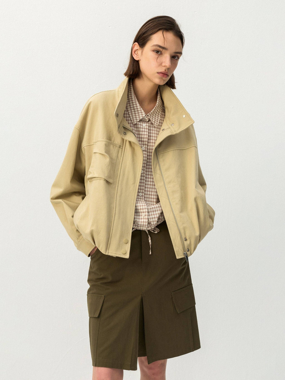 CUBIC Giacca utility in cotone: Cachi