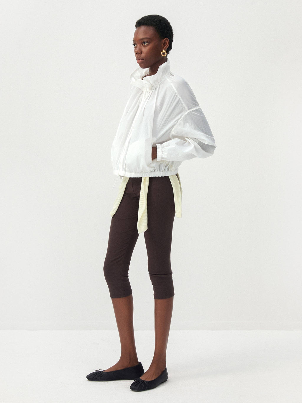Leggings capri CUBIC con vita ripiegabile: Brown