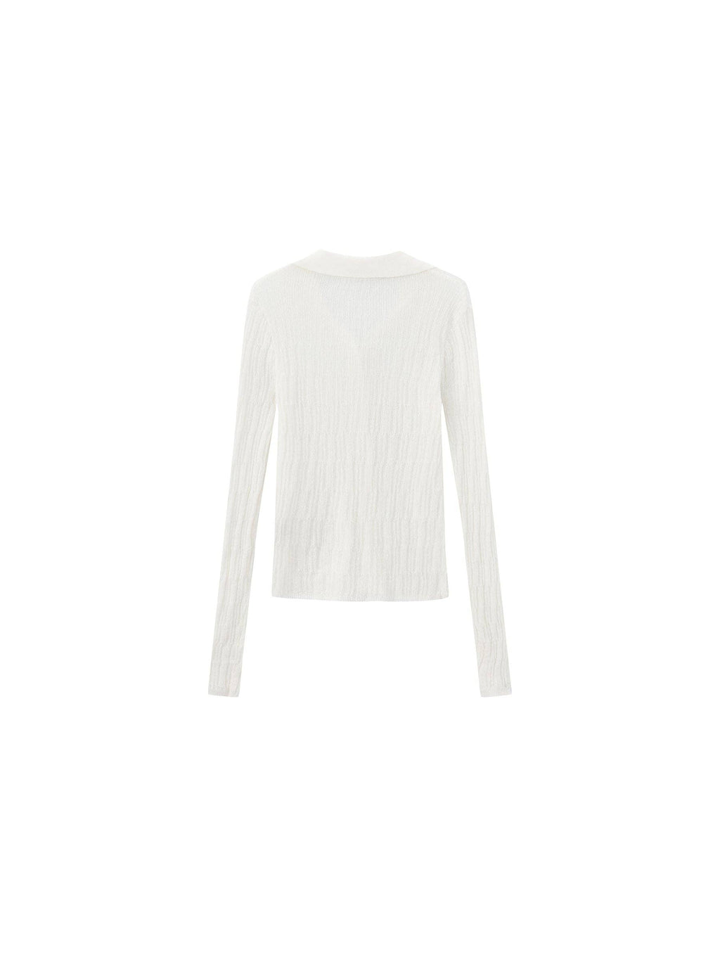 Camicetta a maglia in lino CUBIC con collo e maniche lunghe