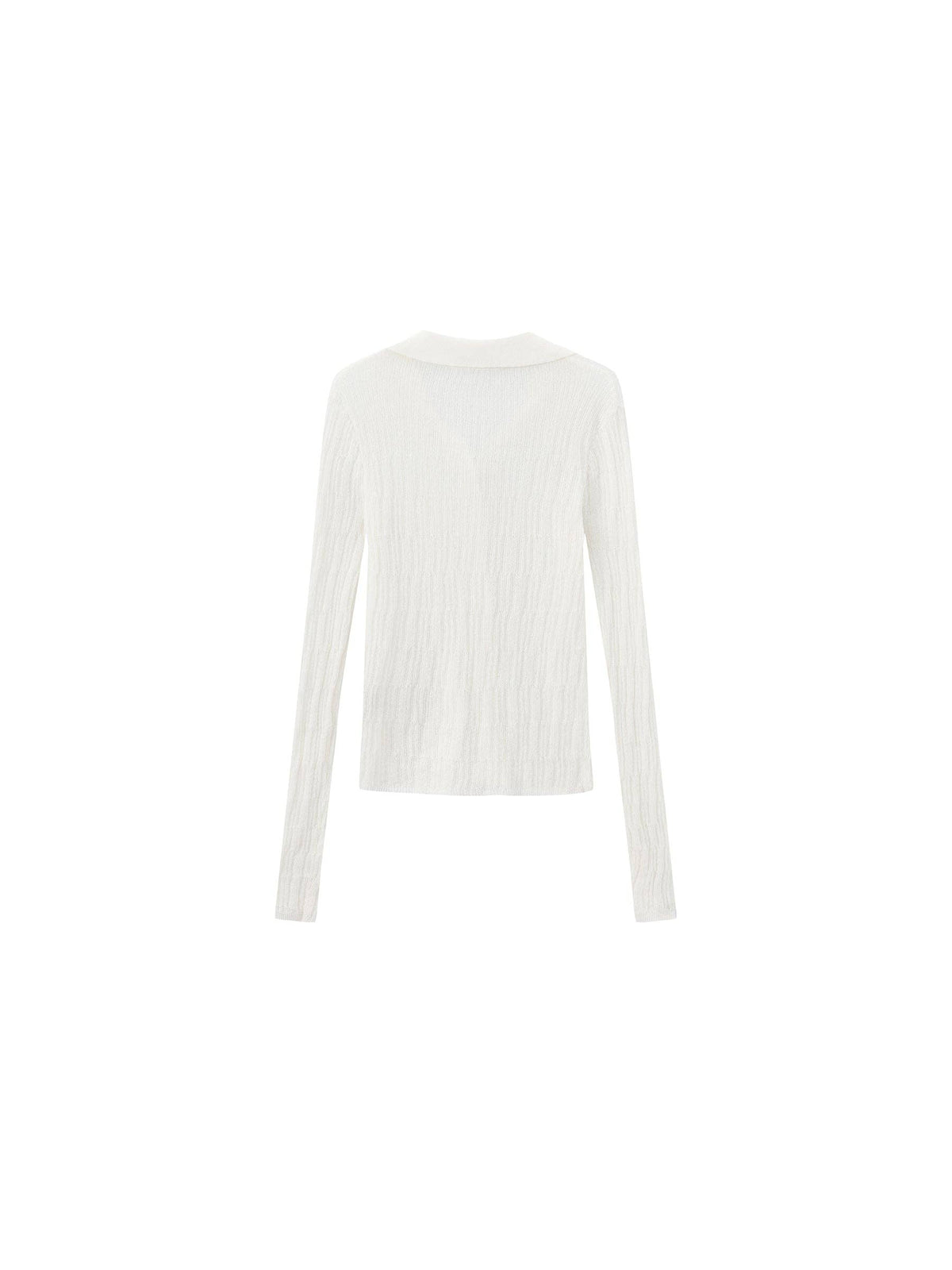 Camicetta a maglia in lino CUBIC con collo e maniche lunghe
