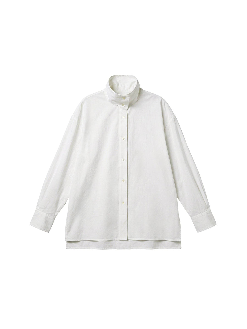 CUBIC Camicia in 100% cotone con collo alla coreana: Bianco