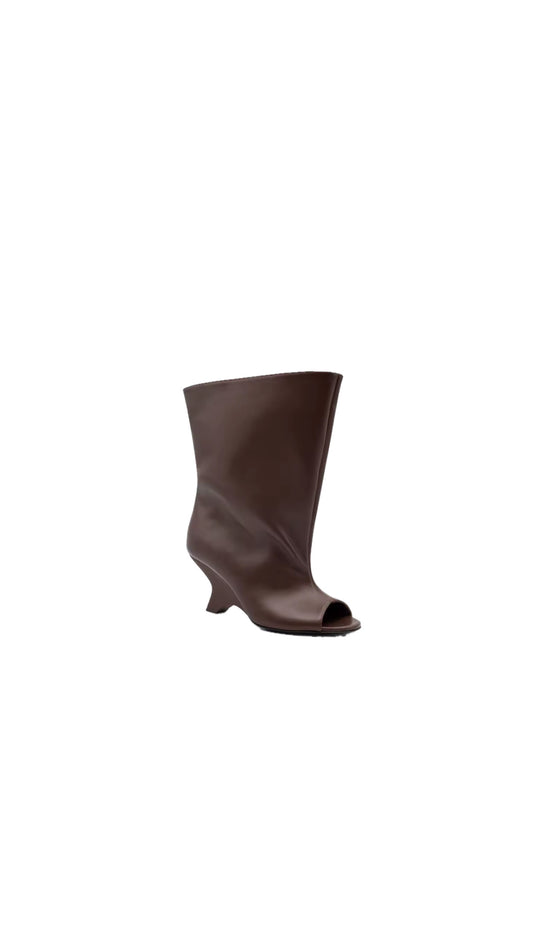 Stivaletto WILD metà polpaccio in pelle marrone scuro