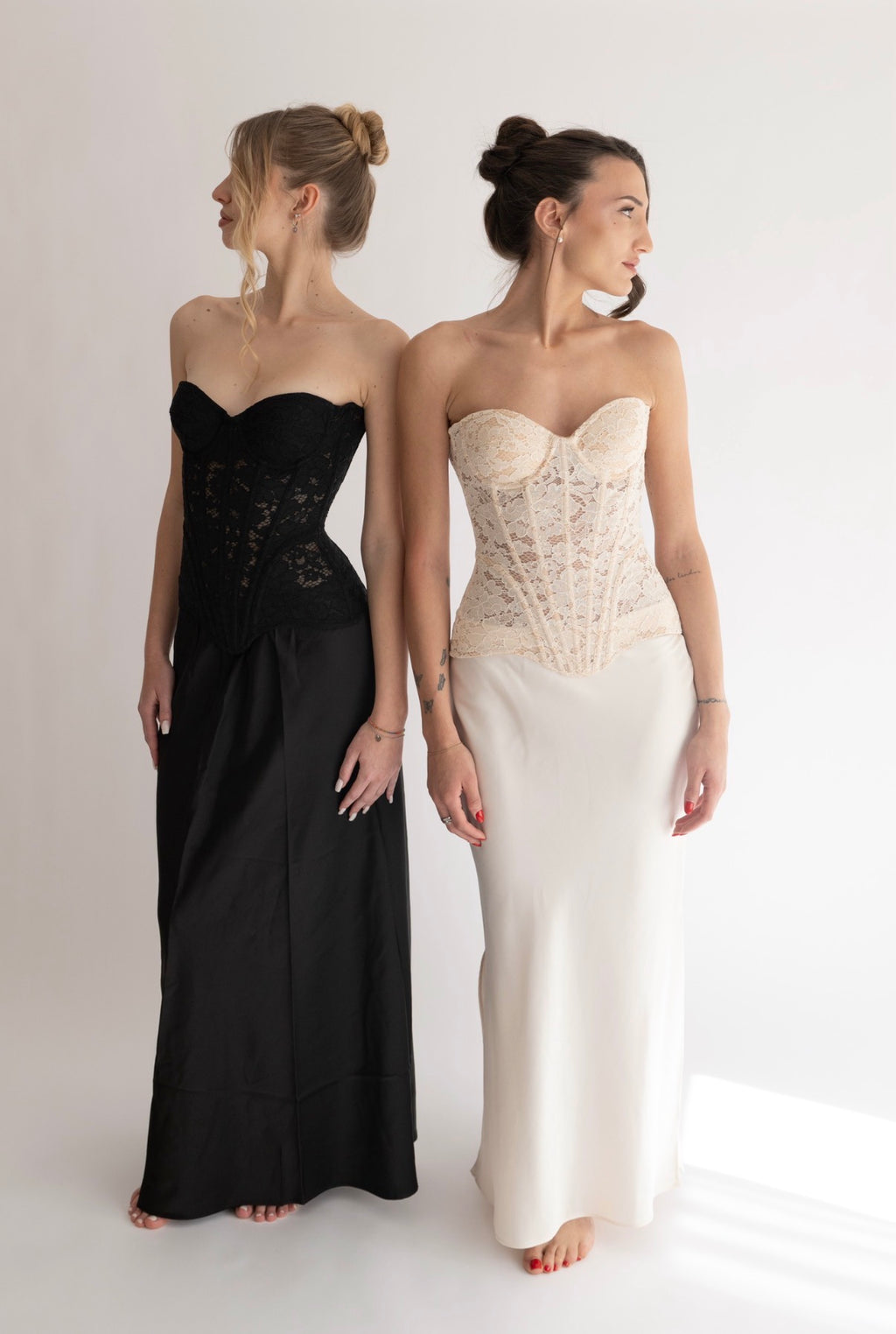 Bustier in Pizzo | Nero Opaco