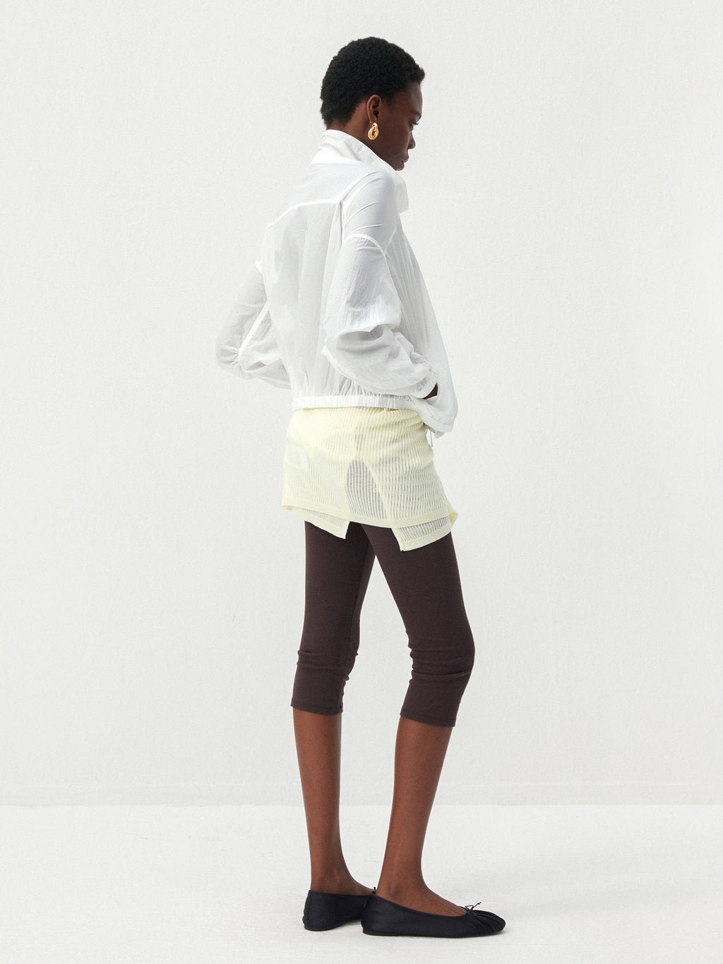 Leggings capri CUBIC con vita ripiegabile: Brown