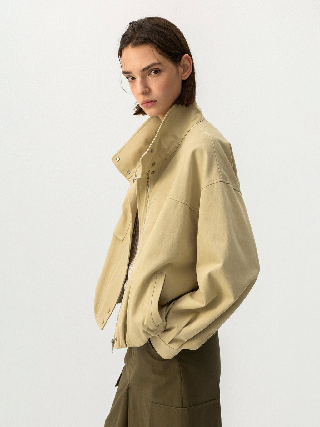 CUBIC Giacca utility in cotone: Cachi