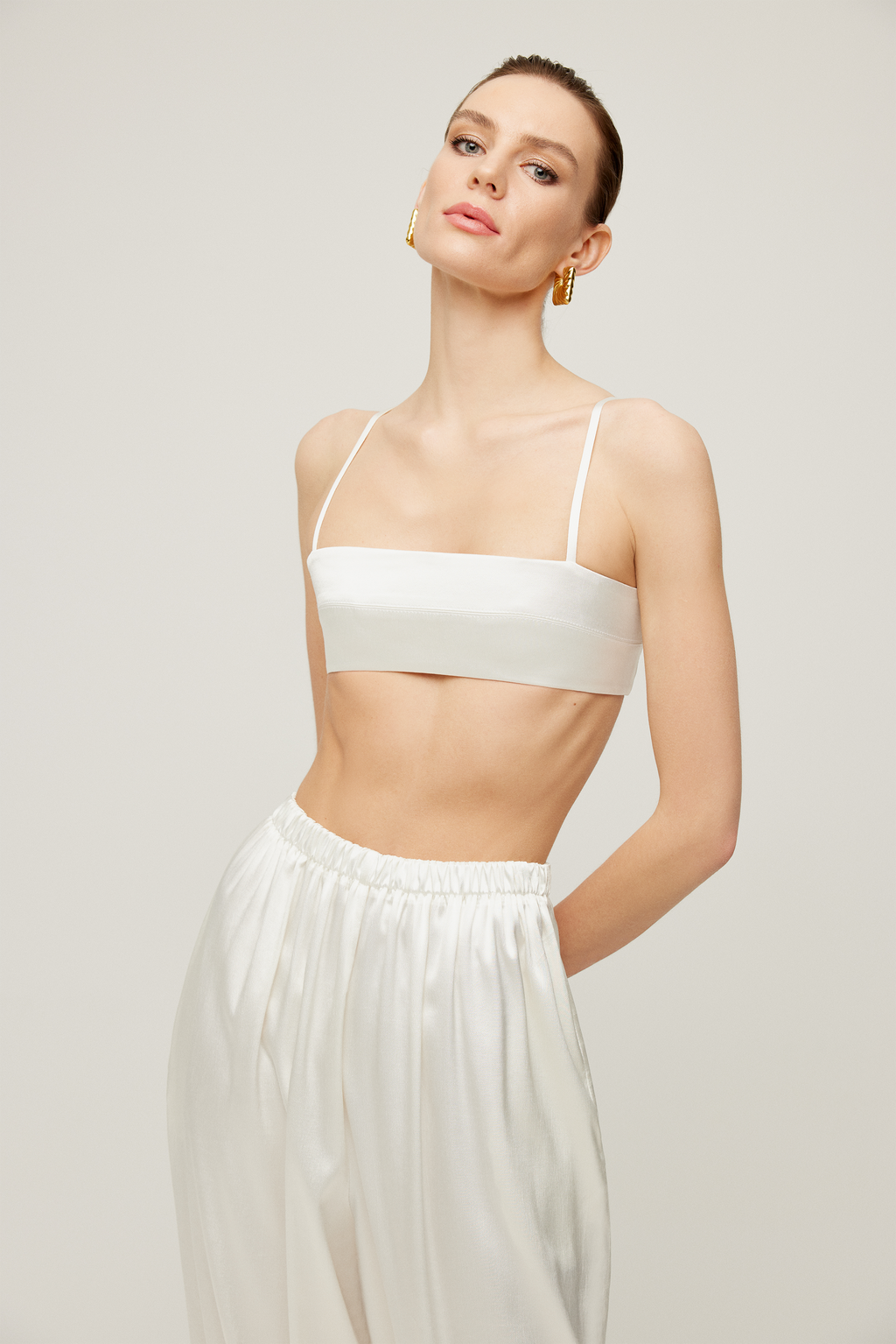 Bustier Madrid in raso di acetato: Bianco