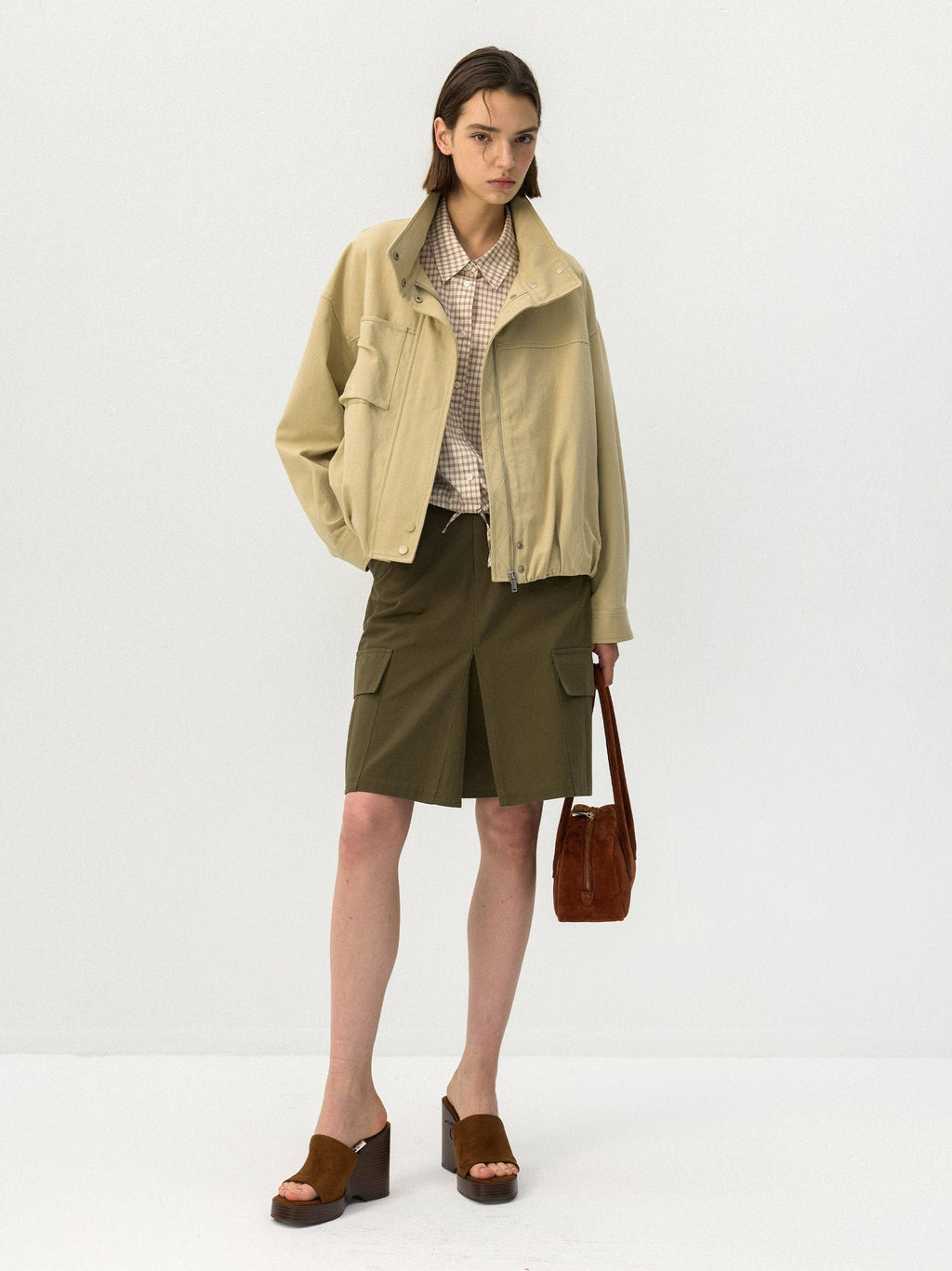 CUBIC Giacca utility in cotone: Cachi