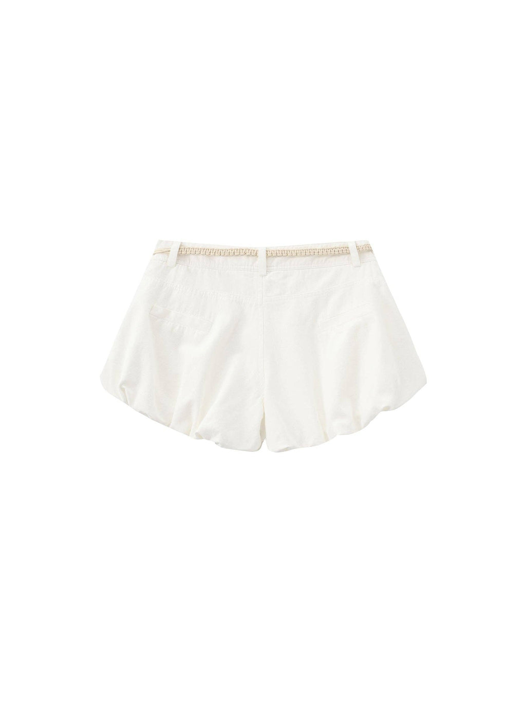 CUBIC Pantaloncini a palloncino in cotone con volant: Bianco