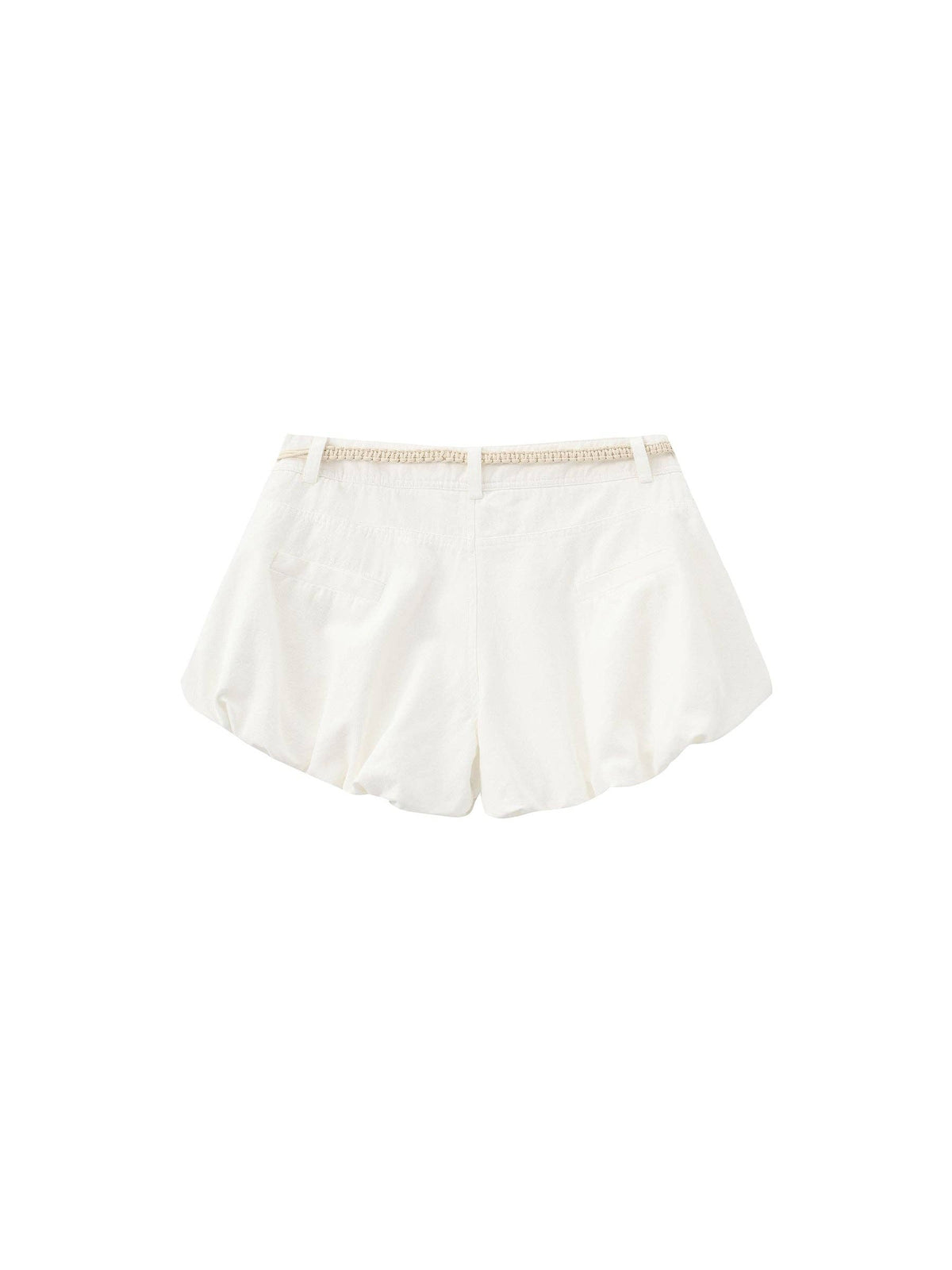 CUBIC Pantaloncini a palloncino in cotone con volant: Bianco