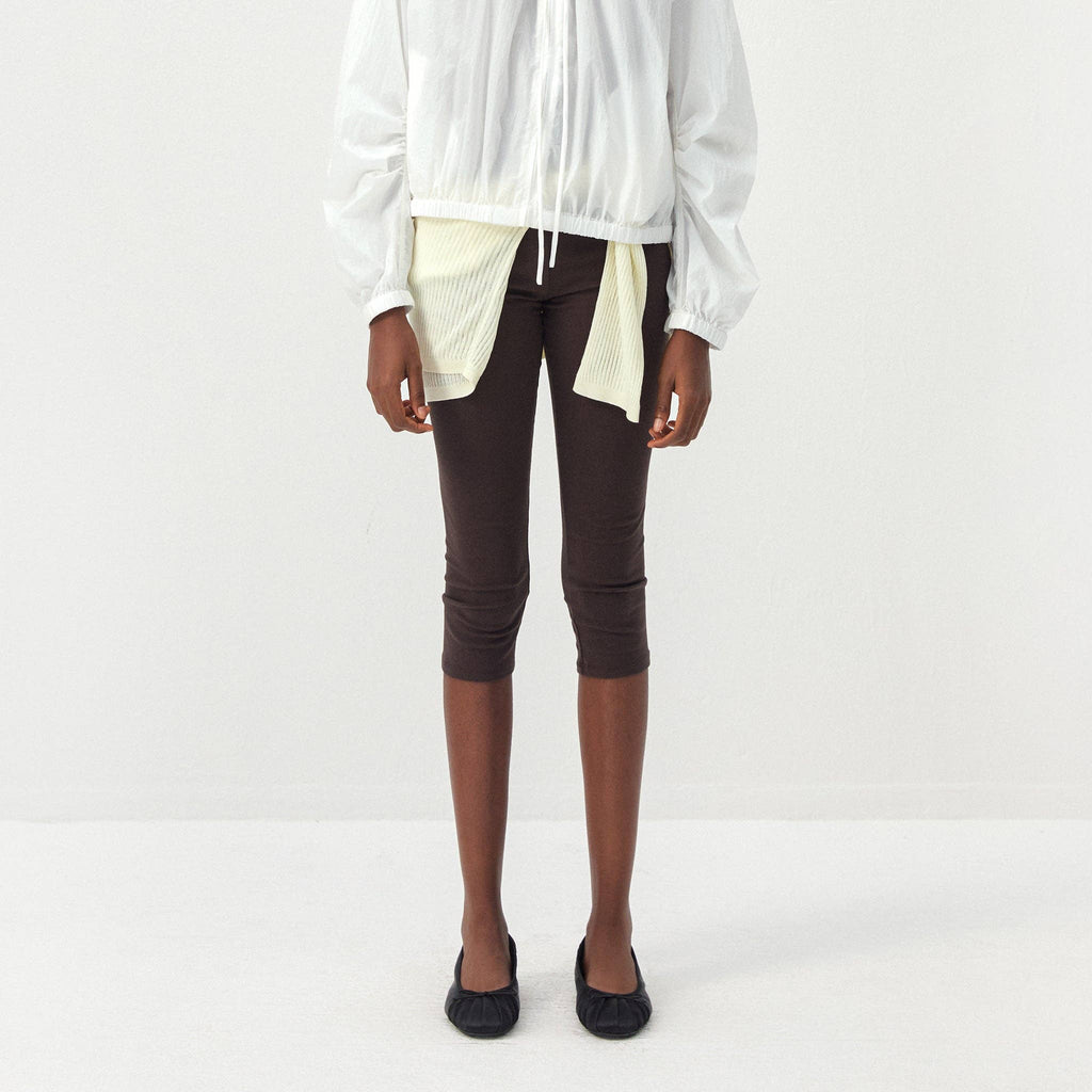 Leggings capri CUBIC con vita ripiegabile: Brown
