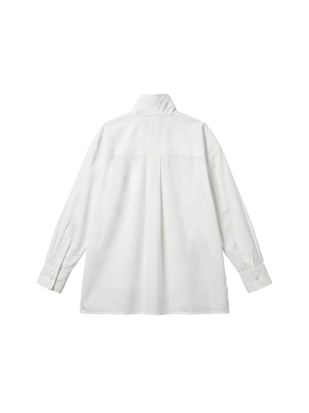 CUBIC Camicia in 100% cotone con collo alla coreana: Bianco