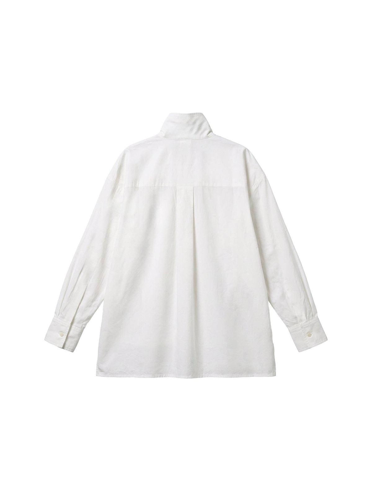 CUBIC Camicia in 100% cotone con collo alla coreana: Bianco