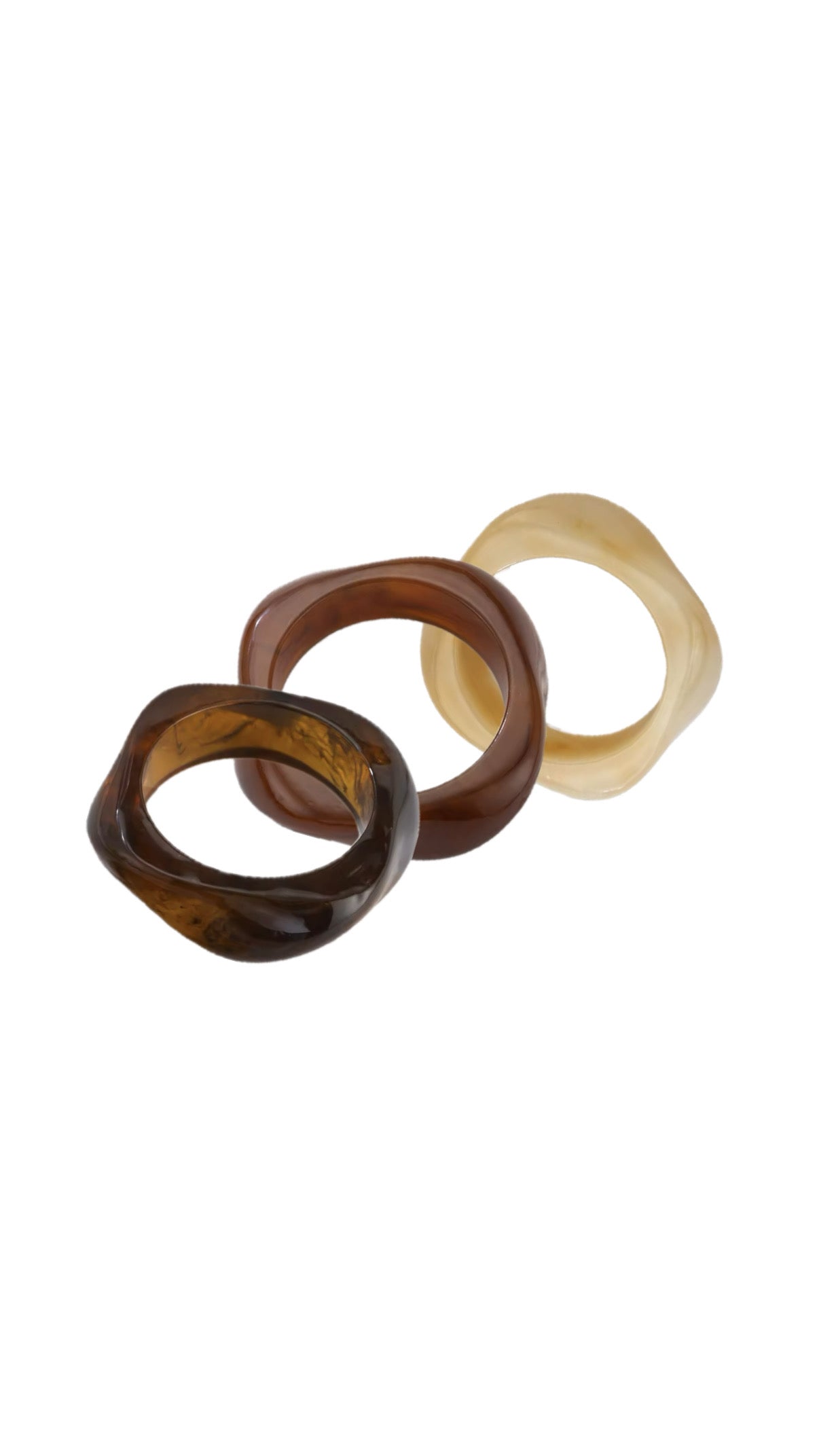 Set of three brown bracelets