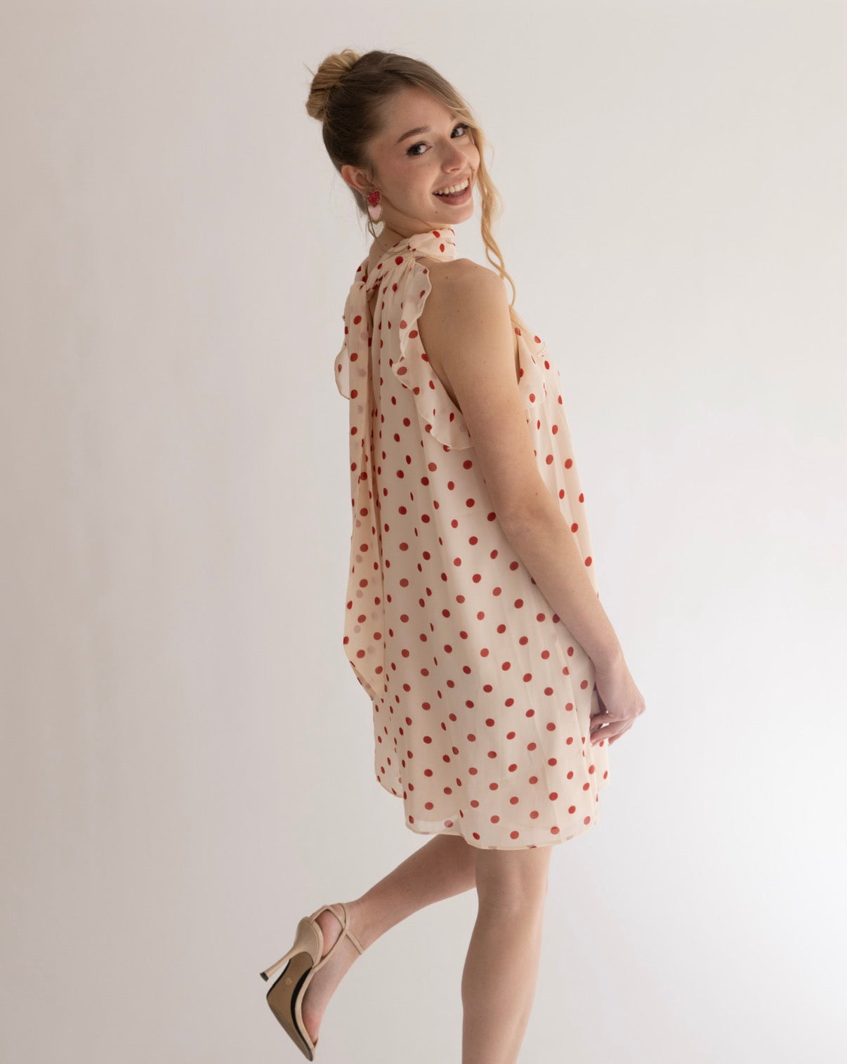 Mini Dress a Pois "Camille" | Rosa & Borgogna