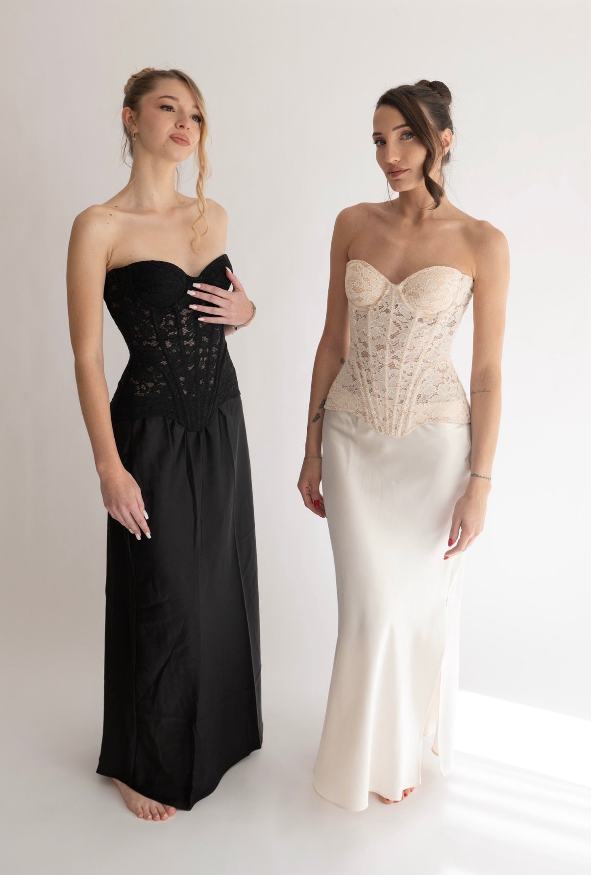 Bustier in Pizzo | Nero Opaco