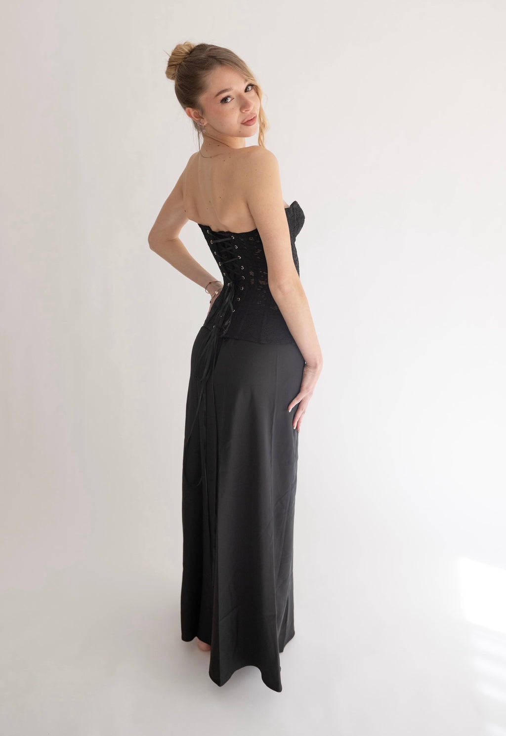 Bustier in Pizzo | Nero Opaco
