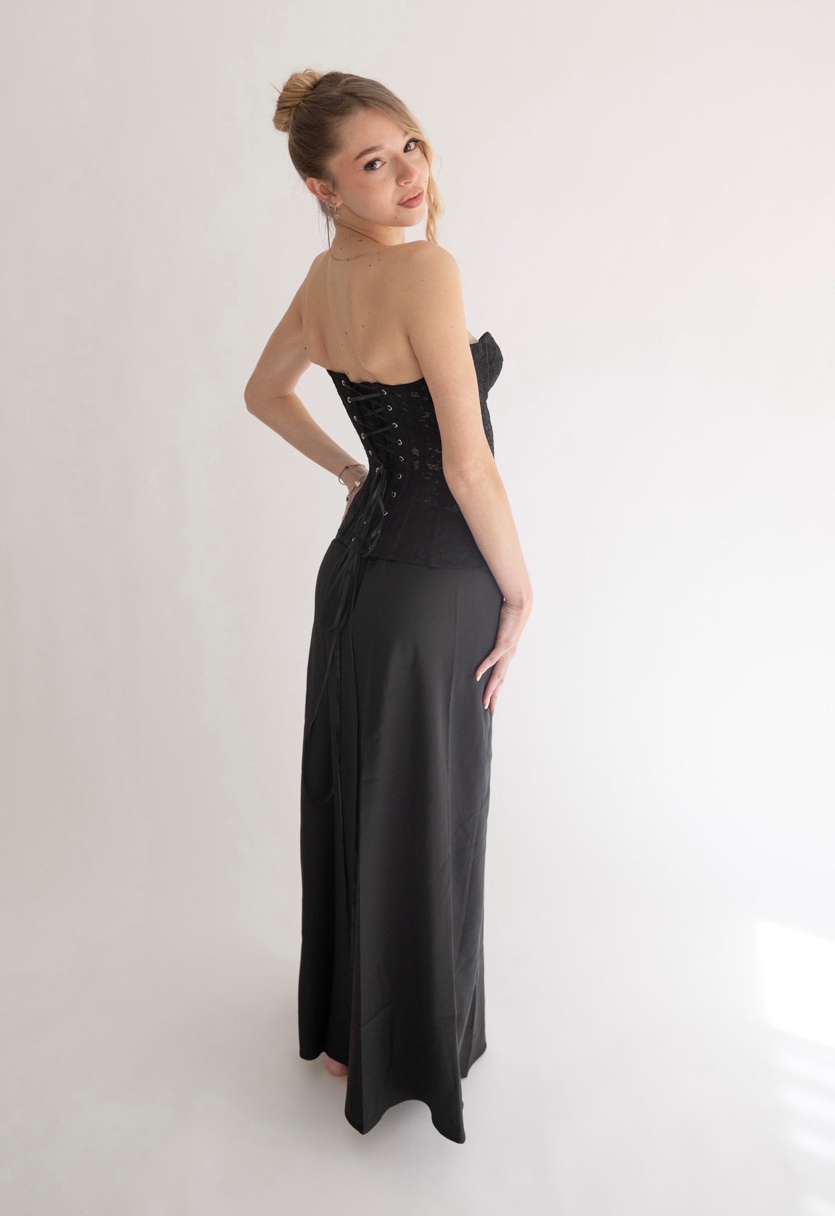 Bustier in Pizzo | Nero Opaco