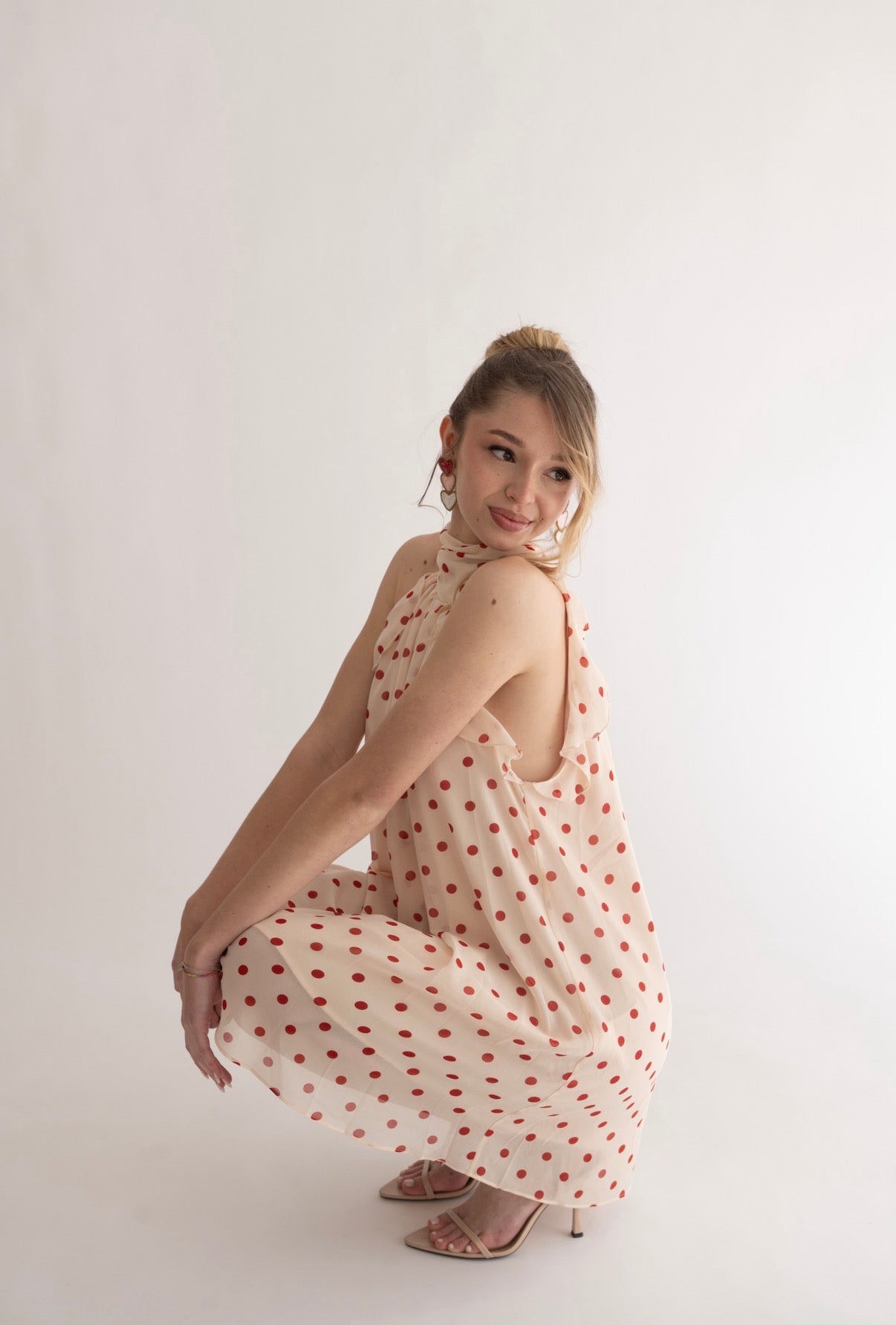 Mini Dress a Pois "Camille" | Rosa & Borgogna