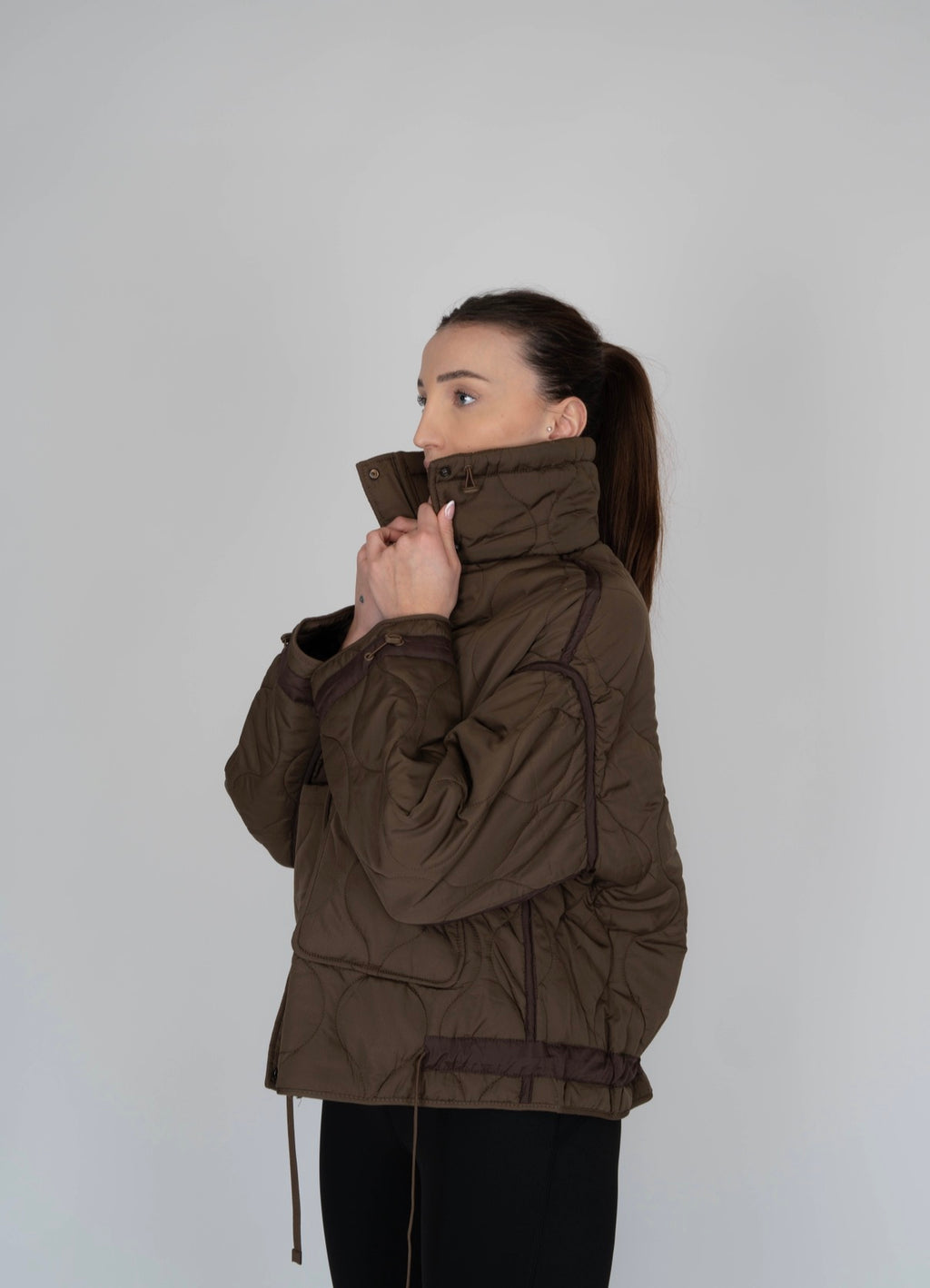 Dark Brown Puffer Jacket