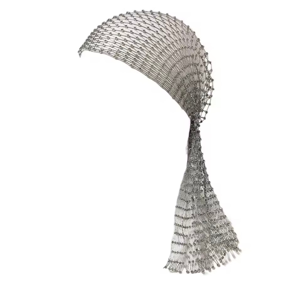 Cuffia a Rete con Strass "Astrid" | Argento