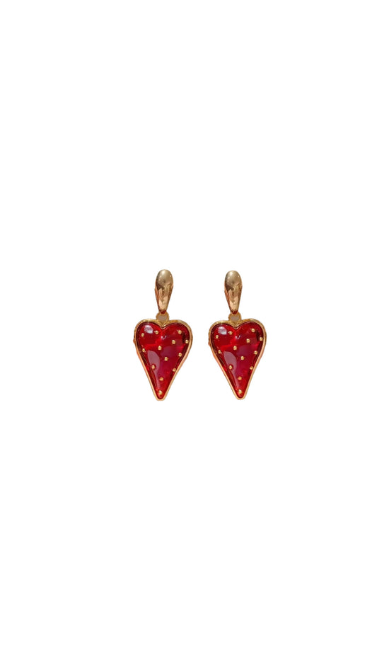 Strawberry heart earrings