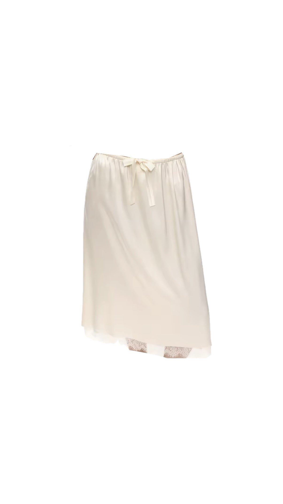 Gonna bianca con pizzo lunga