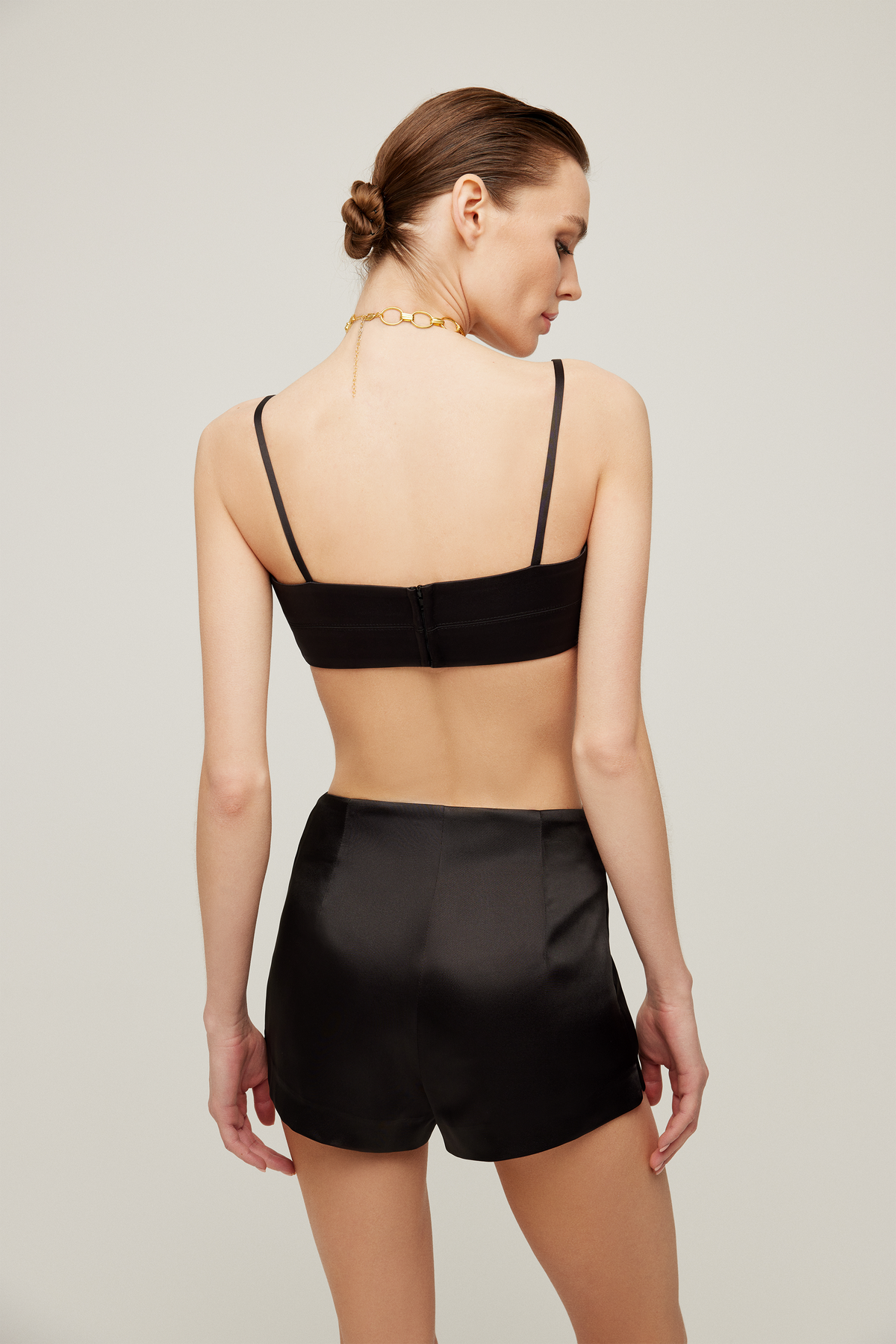Bustier Madrid in raso di acetato: Nero