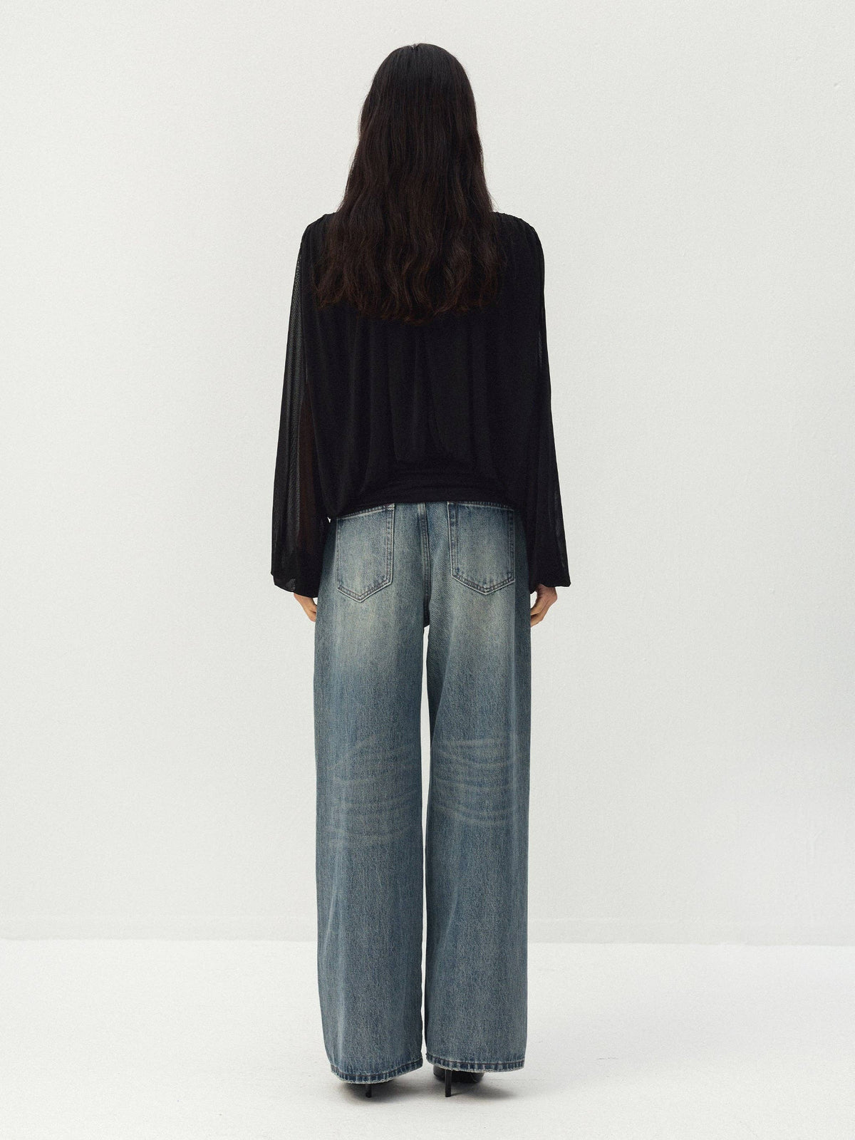 CUBIC Jeans a gamba larga testurizzati: Blue