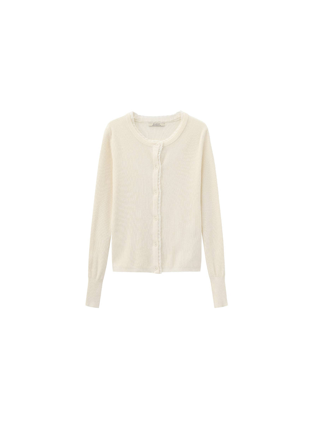 Cardigan in maglia di lino con pizzo CUBIC: Bianco