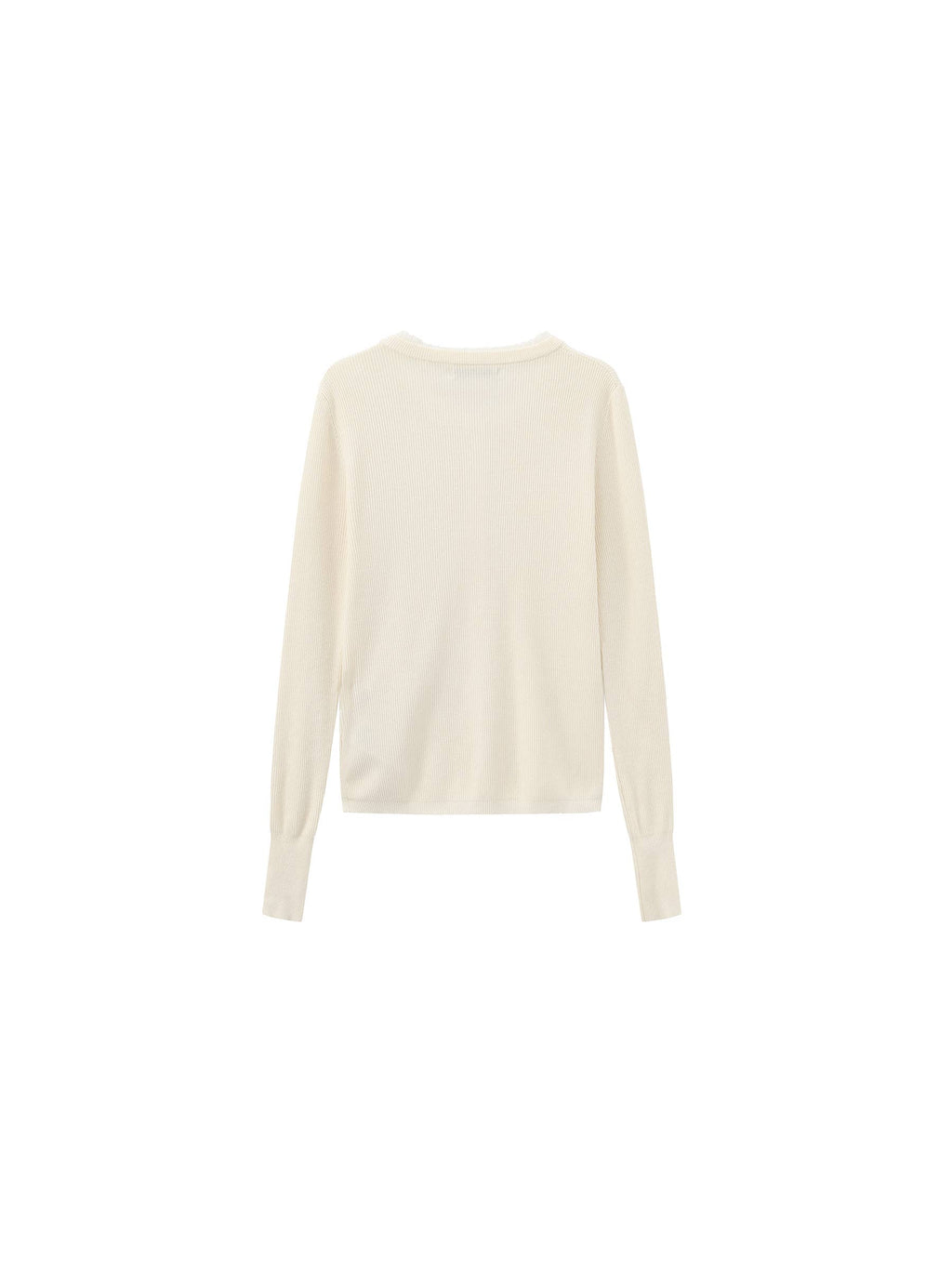 Cardigan in maglia di lino con pizzo CUBIC: Bianco