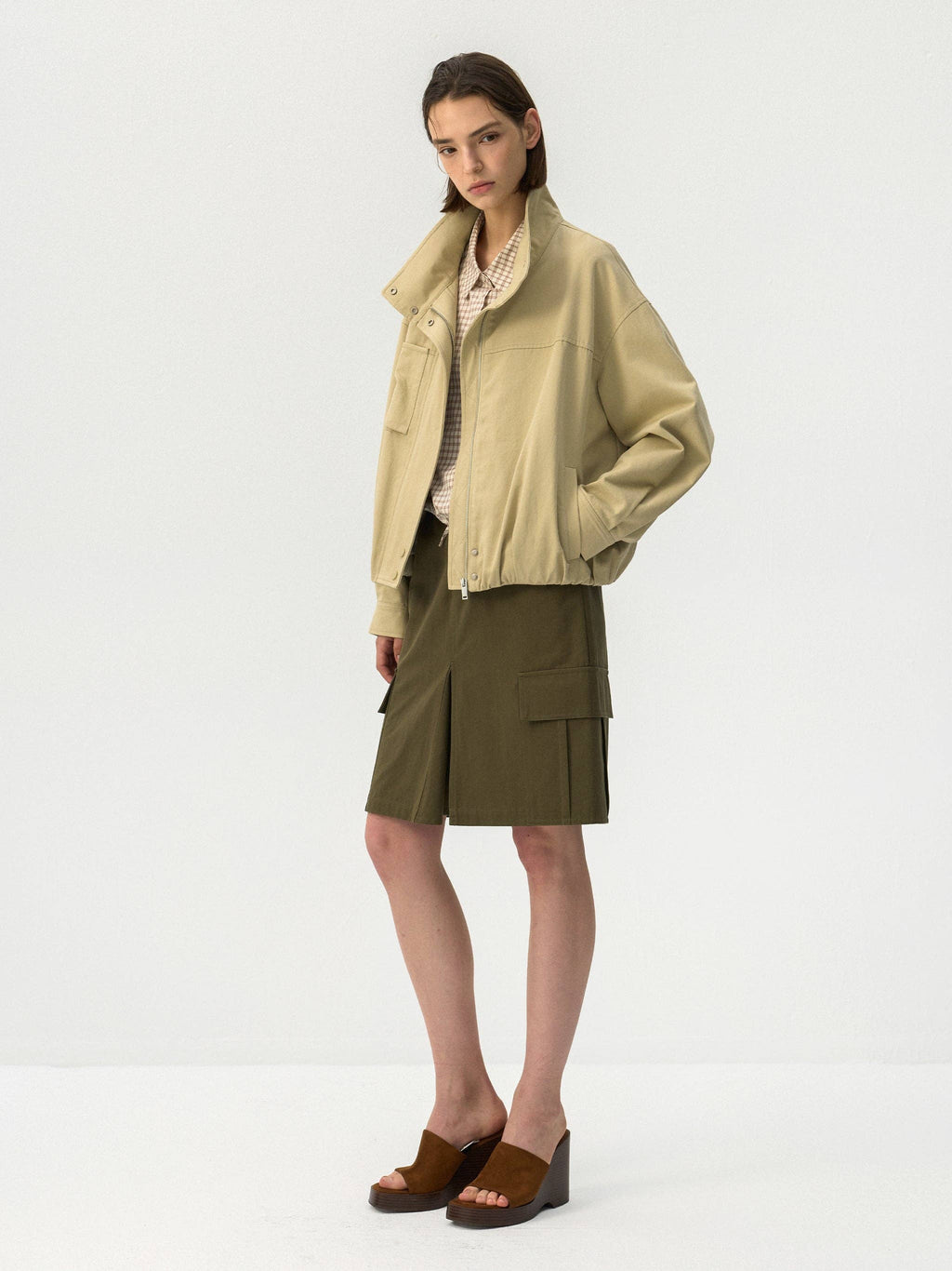 CUBIC Giacca utility in cotone: Cachi